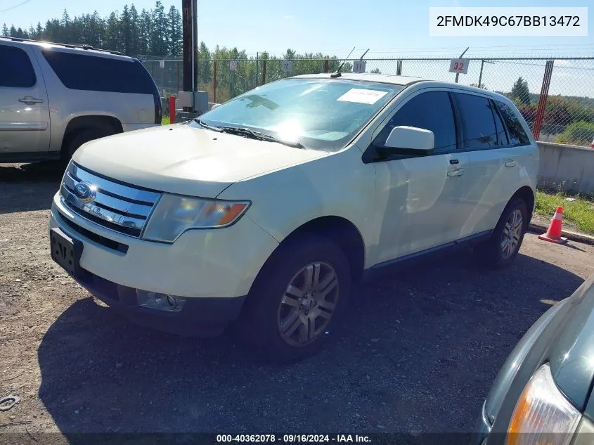 2007 Ford Edge Sel Plus VIN: 2FMDK49C67BB13472 Lot: 40362078