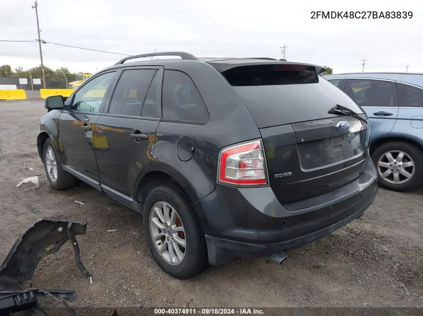 2FMDK48C27BA83839 2007 Ford Edge Sel