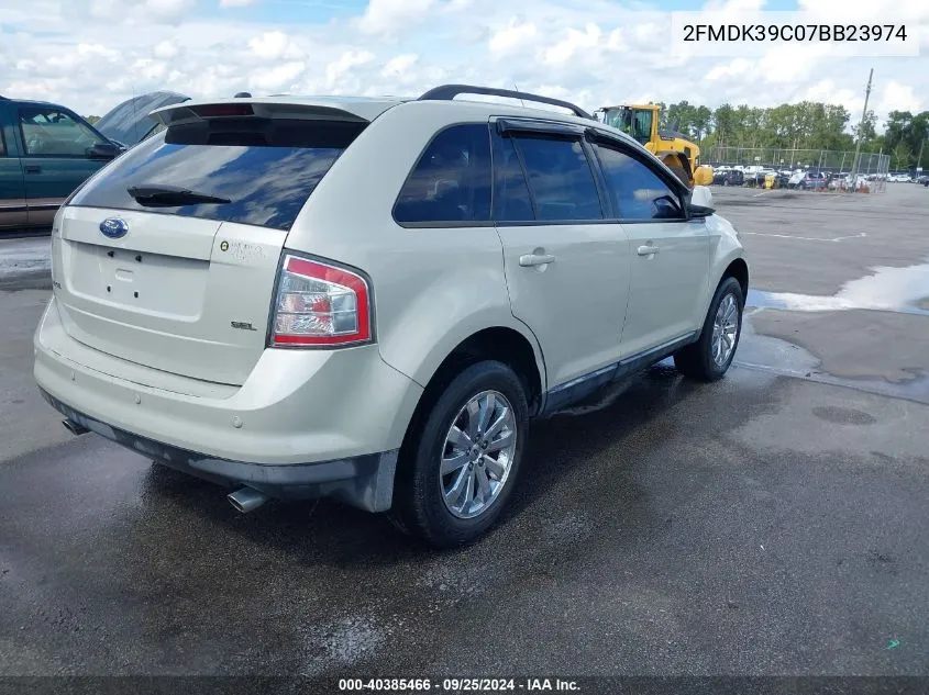 2007 Ford Edge Sel Plus VIN: 2FMDK39C07BB23974 Lot: 40385466