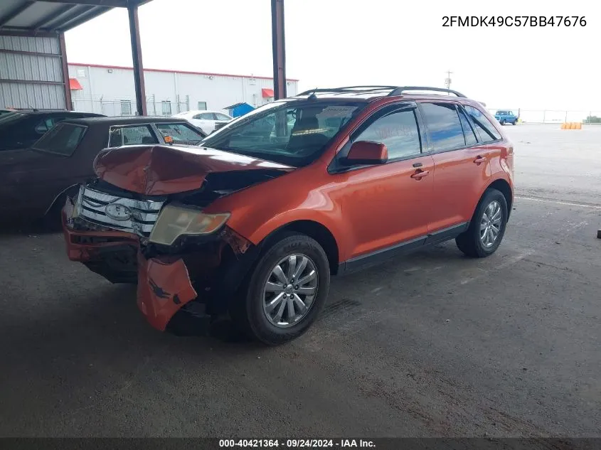 2007 Ford Edge Sel Plus VIN: 2FMDK49C57BB47676 Lot: 40421364