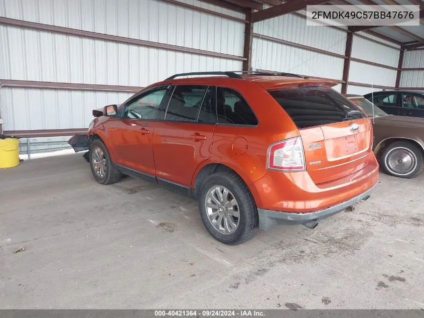 2007 Ford Edge Sel Plus VIN: 2FMDK49C57BB47676 Lot: 40421364