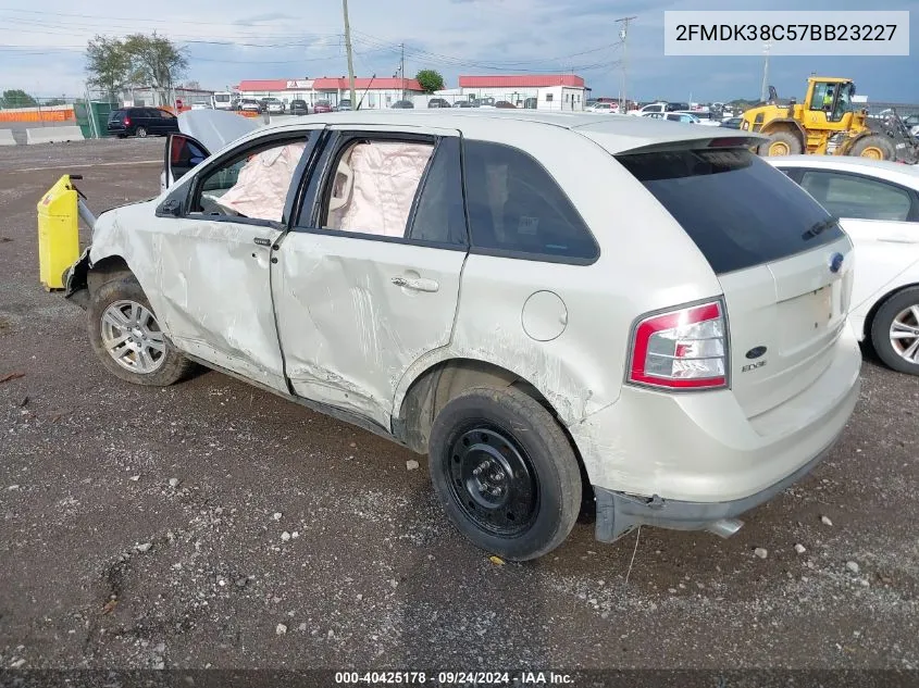 2007 Ford Edge Sel VIN: 2FMDK38C57BB23227 Lot: 40425178