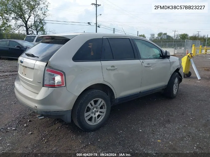 2007 Ford Edge Sel VIN: 2FMDK38C57BB23227 Lot: 40425178