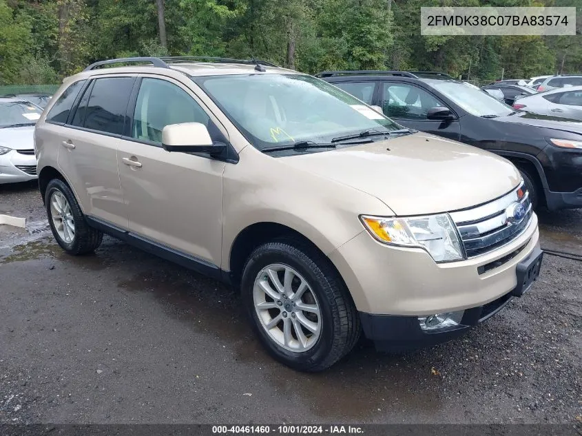 2007 Ford Edge Sel VIN: 2FMDK38C07BA83574 Lot: 40461460