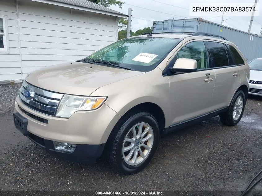 2007 Ford Edge Sel VIN: 2FMDK38C07BA83574 Lot: 40461460