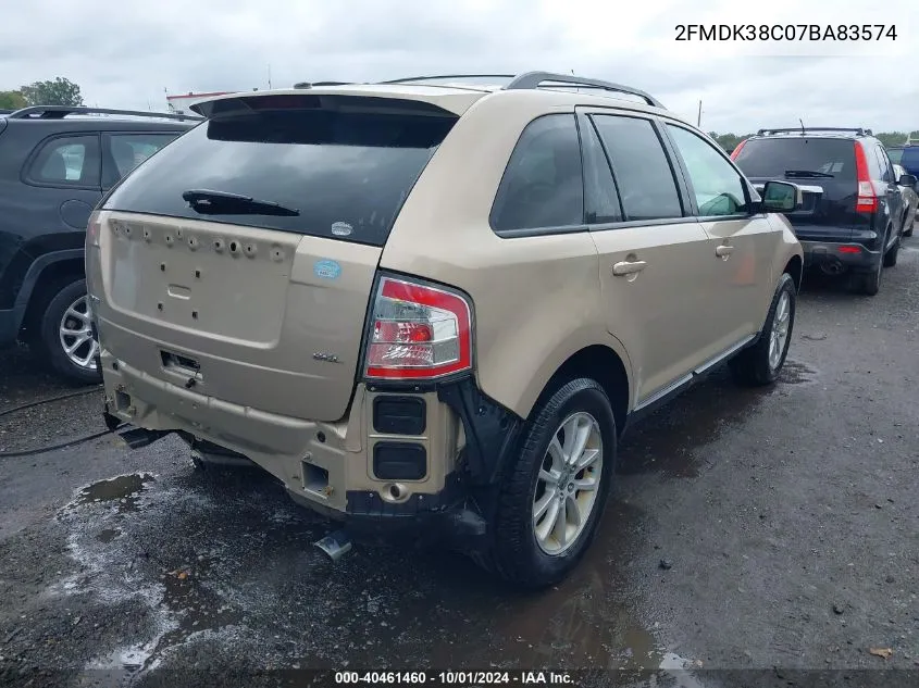 2007 Ford Edge Sel VIN: 2FMDK38C07BA83574 Lot: 40461460