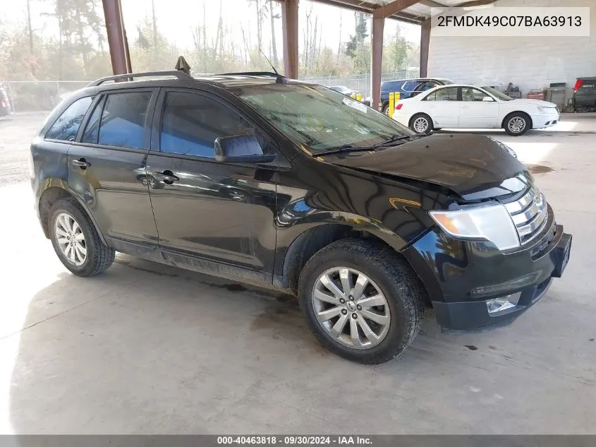 2007 Ford Edge Sel Plus VIN: 2FMDK49C07BA63913 Lot: 40463818