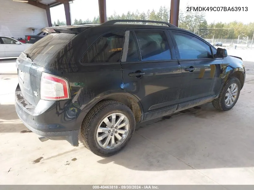 2007 Ford Edge Sel Plus VIN: 2FMDK49C07BA63913 Lot: 40463818