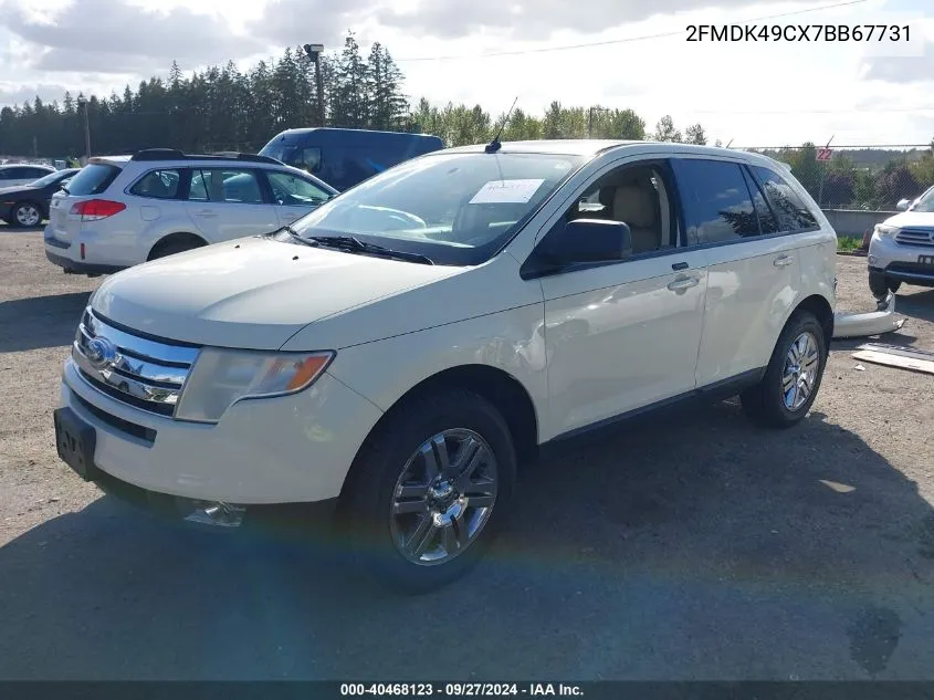 2007 Ford Edge Sel Plus VIN: 2FMDK49CX7BB67731 Lot: 40468123