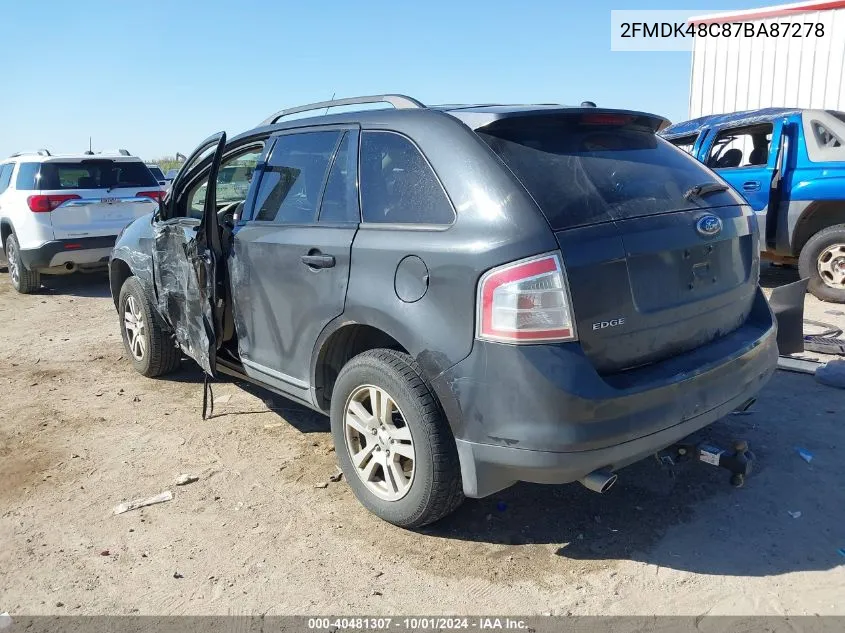 2007 Ford Edge Sel VIN: 2FMDK48C87BA87278 Lot: 40481307