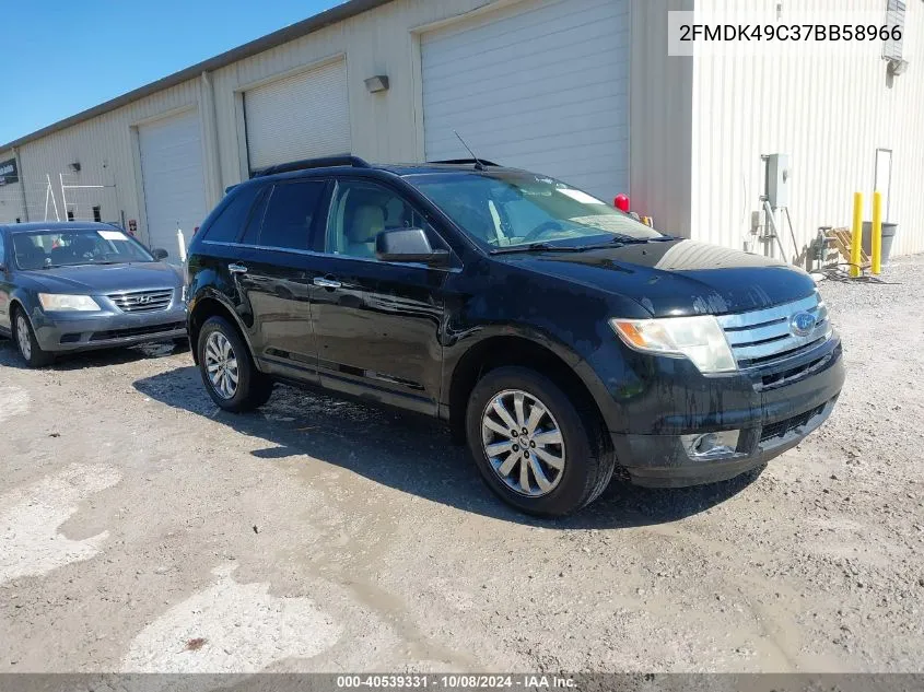 2007 Ford Edge Sel Plus VIN: 2FMDK49C37BB58966 Lot: 40539331