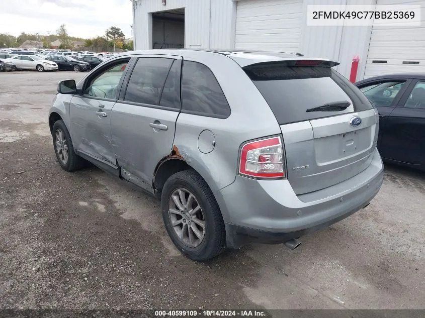 2007 Ford Edge Sel Plus VIN: 2FMDK49C77BB25369 Lot: 40599109