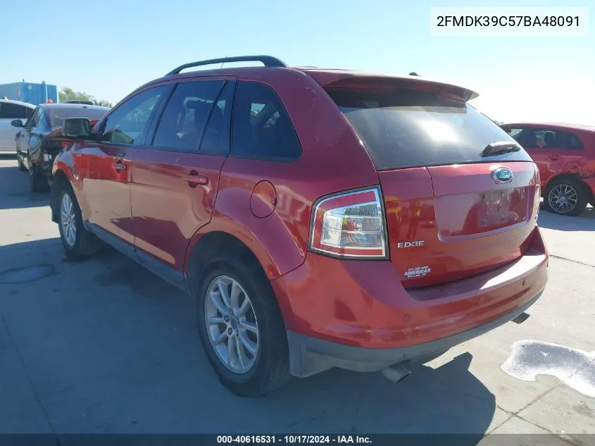 2007 Ford Edge Sel Plus VIN: 2FMDK39C57BA48091 Lot: 40616531