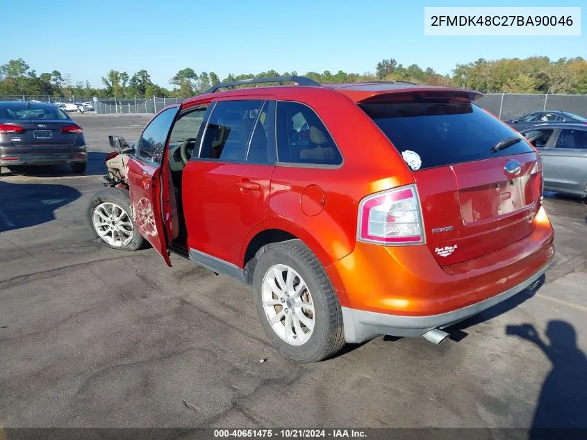 2007 Ford Edge Sel VIN: 2FMDK48C27BA90046 Lot: 40651475