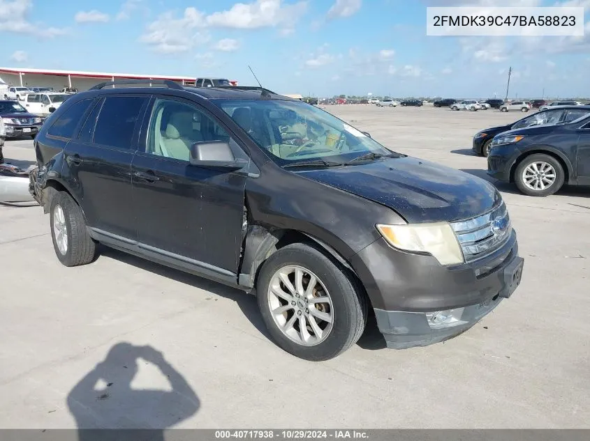 2007 Ford Edge Sel Plus VIN: 2FMDK39C47BA58823 Lot: 40717938