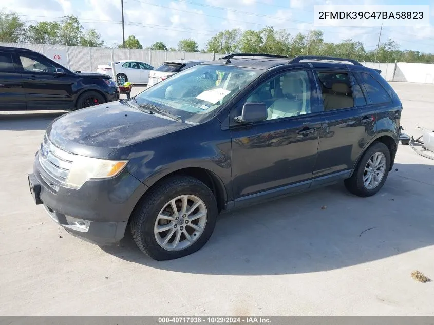 2007 Ford Edge Sel Plus VIN: 2FMDK39C47BA58823 Lot: 40717938