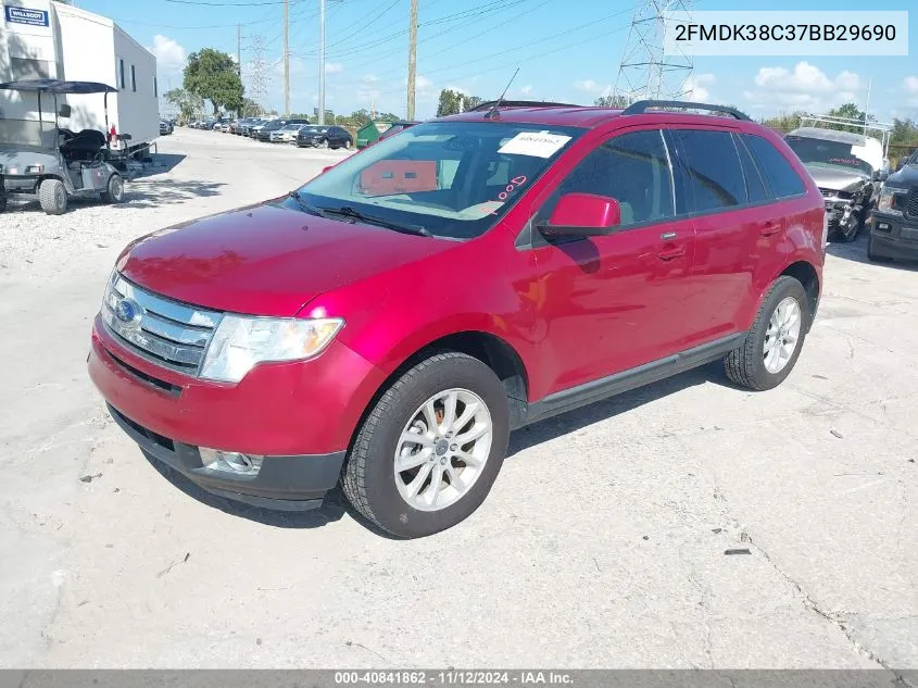 2007 Ford Edge Sel VIN: 2FMDK38C37BB29690 Lot: 40841862