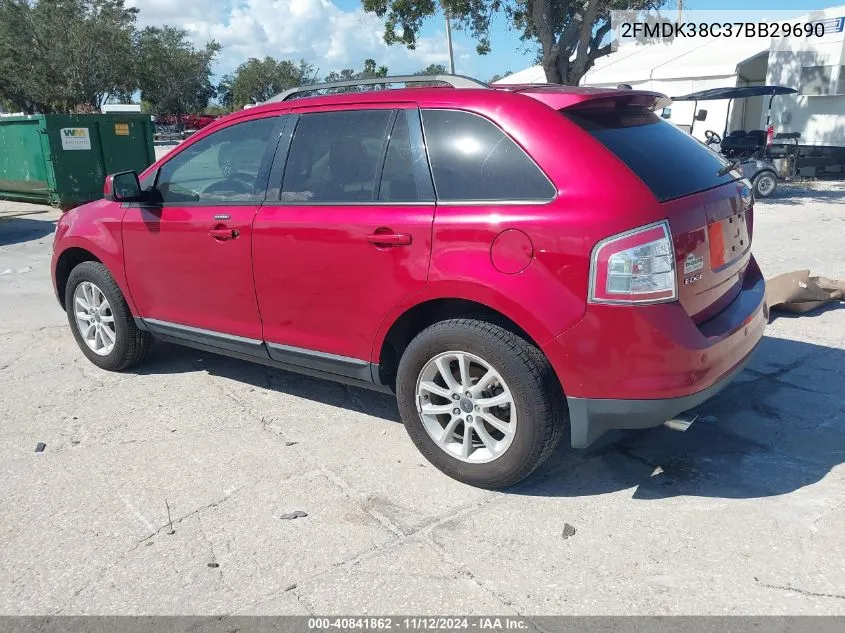 2007 Ford Edge Sel VIN: 2FMDK38C37BB29690 Lot: 40841862