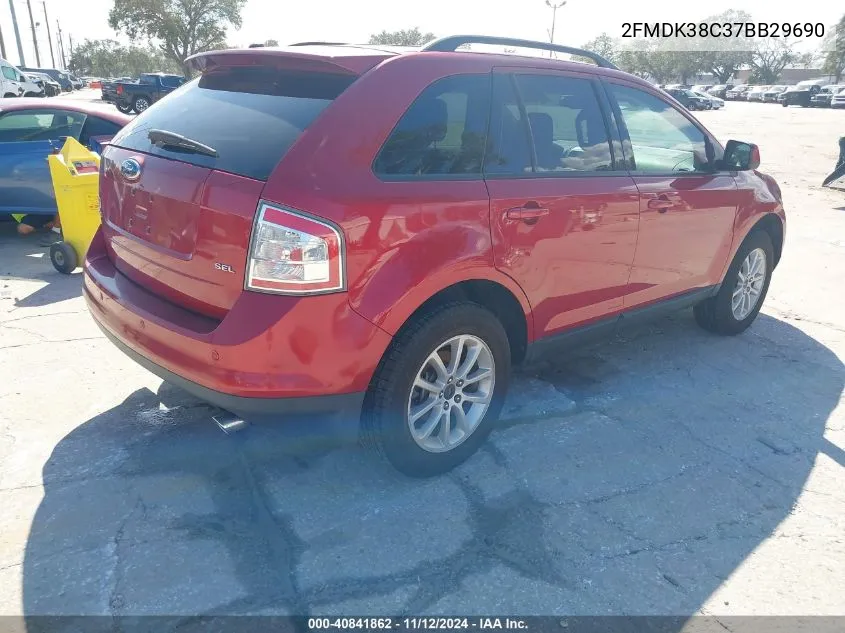 2007 Ford Edge Sel VIN: 2FMDK38C37BB29690 Lot: 40841862