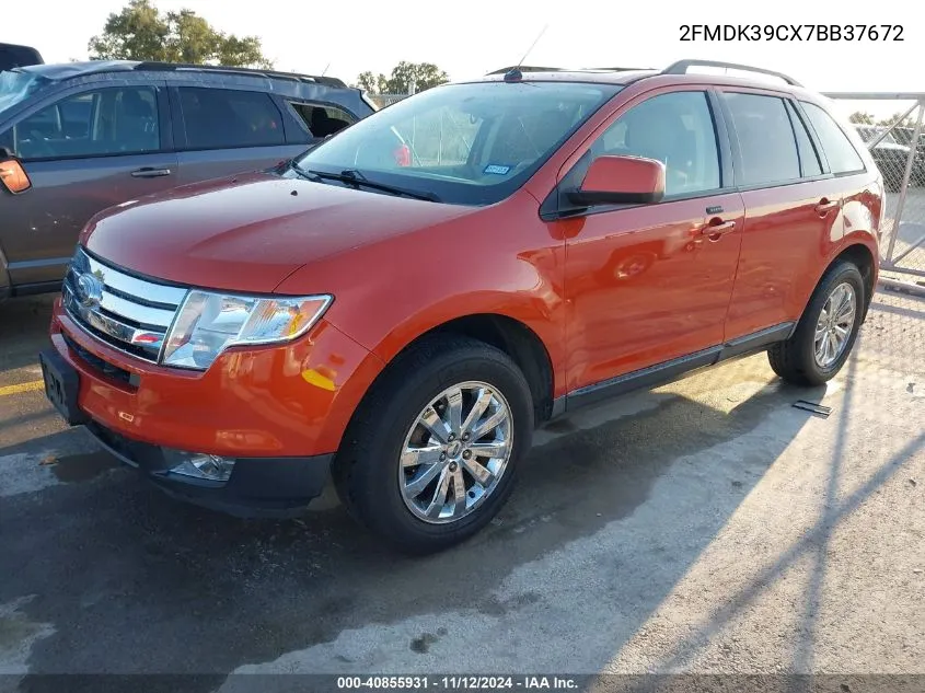 2007 Ford Edge Sel Plus VIN: 2FMDK39CX7BB37672 Lot: 40855931