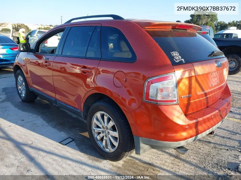 2007 Ford Edge Sel Plus VIN: 2FMDK39CX7BB37672 Lot: 40855931