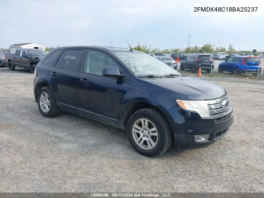 2008 Ford Edge Sel VIN: 2FMDK48C18BA25237 Lot: 12098396