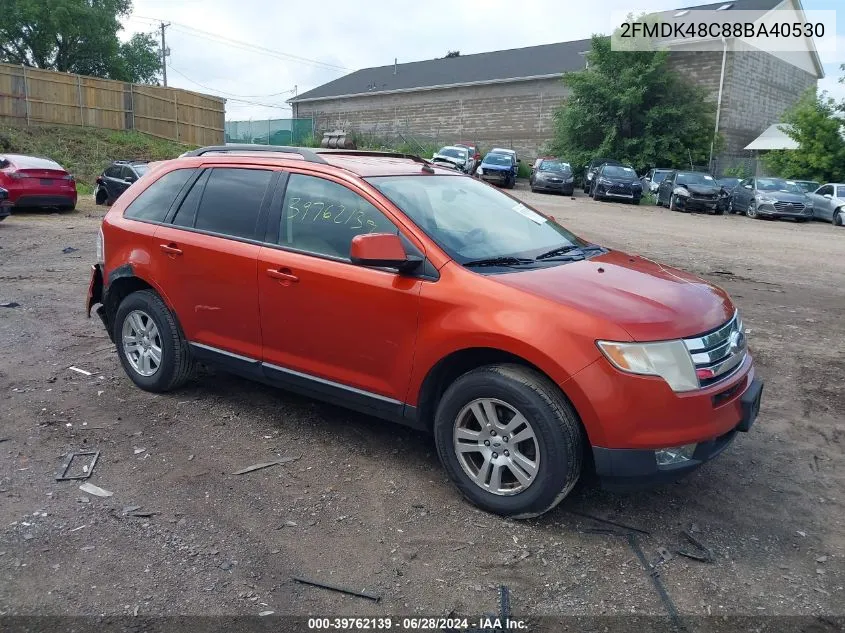 2008 Ford Edge Sel VIN: 2FMDK48C88BA40530 Lot: 39762139