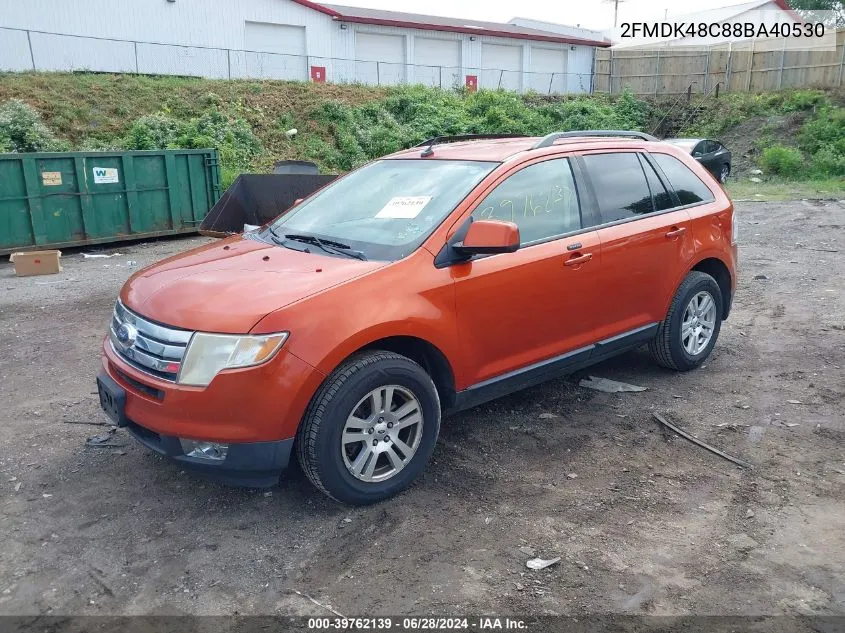 2008 Ford Edge Sel VIN: 2FMDK48C88BA40530 Lot: 39762139