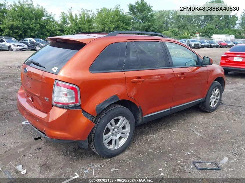 2008 Ford Edge Sel VIN: 2FMDK48C88BA40530 Lot: 39762139