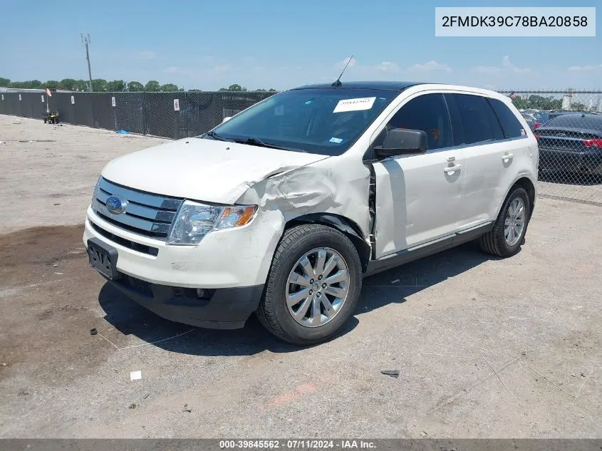 2008 Ford Edge Limited VIN: 2FMDK39C78BA20858 Lot: 39845562