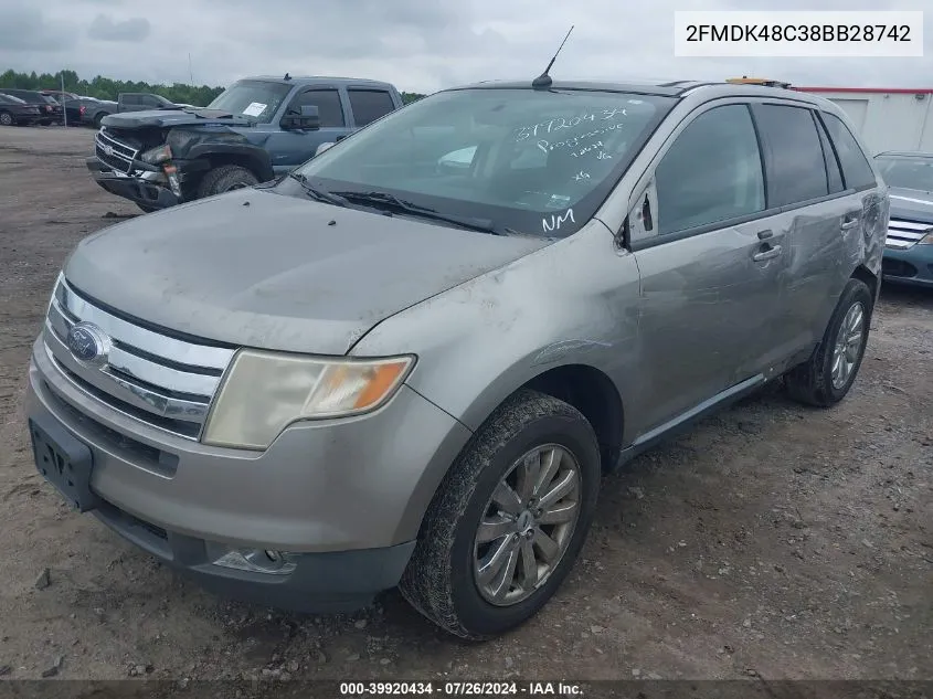 2008 Ford Edge Sel VIN: 2FMDK48C38BB28742 Lot: 39920434