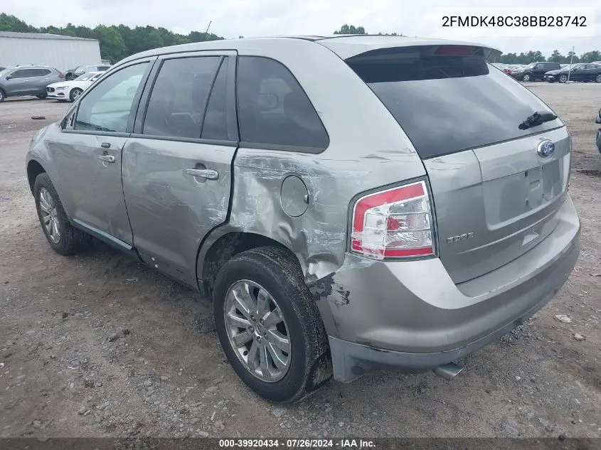 2FMDK48C38BB28742 2008 Ford Edge Sel