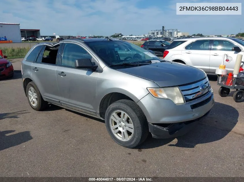 2008 Ford Edge Se VIN: 2FMDK36C98BB04443 Lot: 40044017