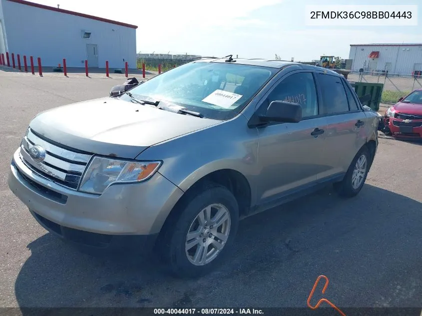 2008 Ford Edge Se VIN: 2FMDK36C98BB04443 Lot: 40044017