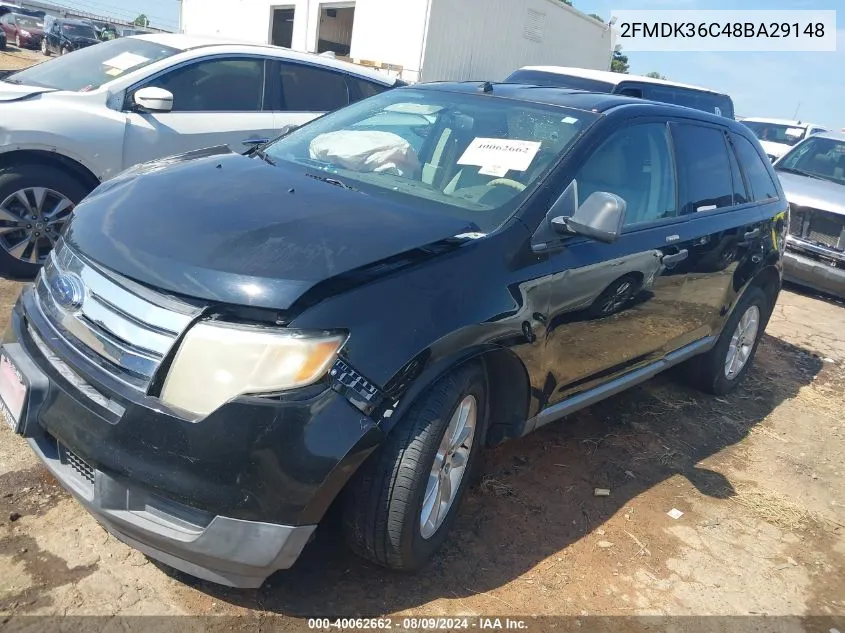 2008 Ford Edge Se VIN: 2FMDK36C48BA29148 Lot: 40062662