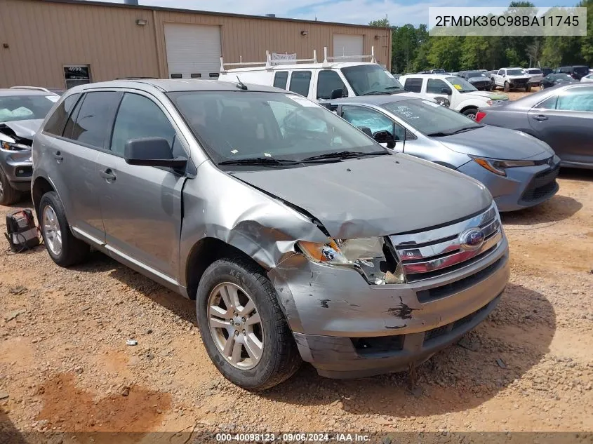 2008 Ford Edge Se VIN: 2FMDK36C98BA11745 Lot: 40098123