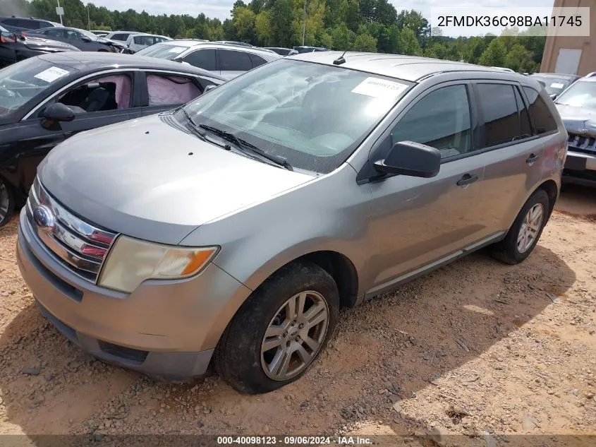 2008 Ford Edge Se VIN: 2FMDK36C98BA11745 Lot: 40098123