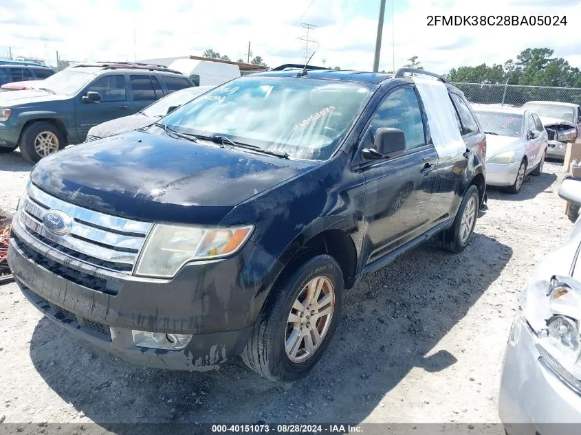 2008 Ford Edge Sel VIN: 2FMDK38C28BA05024 Lot: 40151073