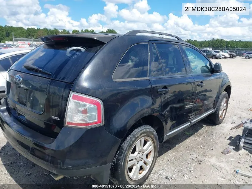 2008 Ford Edge Sel VIN: 2FMDK38C28BA05024 Lot: 40151073