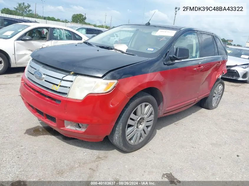 2008 Ford Edge Limited VIN: 2FMDK39C48BA43322 Lot: 40183637