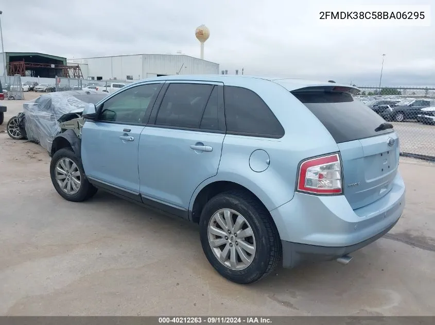 2008 Ford Edge Sel VIN: 2FMDK38C58BA06295 Lot: 40212263