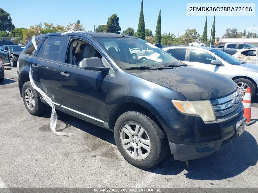 2008 Ford Edge Se VIN: 2FMDK36C28BA72466 Lot: 40223628