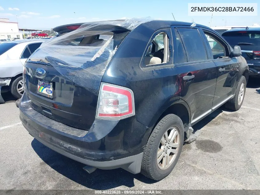 2008 Ford Edge Se VIN: 2FMDK36C28BA72466 Lot: 40223628