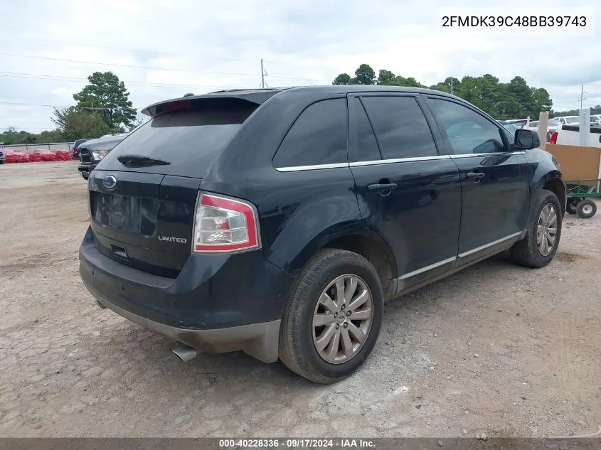 2008 Ford Edge Limited VIN: 2FMDK39C48BB39743 Lot: 40228336