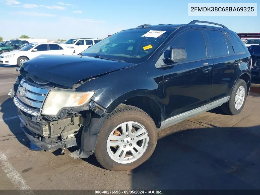 2008 Ford Edge Sel VIN: 2FMDK38C68BA69325 Lot: 40276595