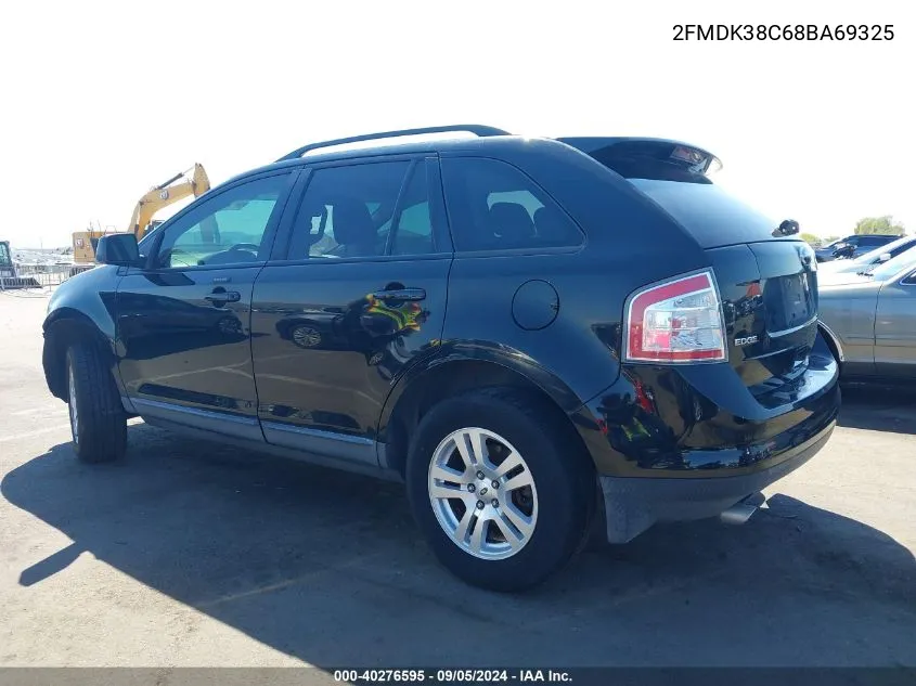 2008 Ford Edge Sel VIN: 2FMDK38C68BA69325 Lot: 40276595