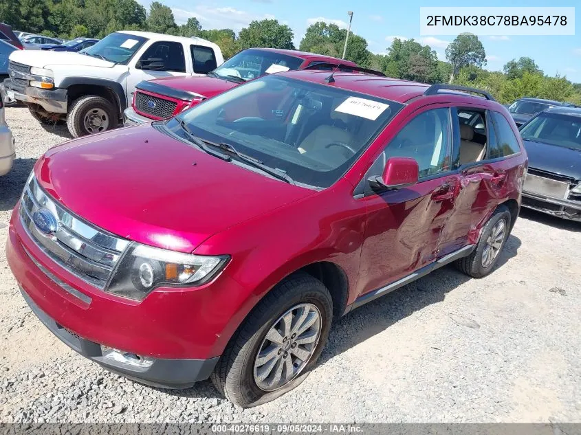 2008 Ford Edge Sel VIN: 2FMDK38C78BA95478 Lot: 40276619