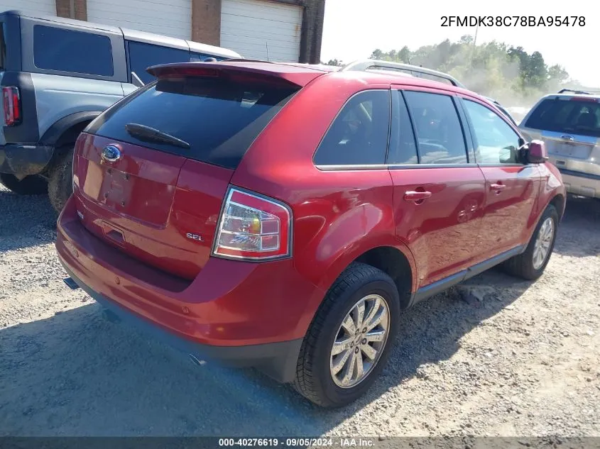 2008 Ford Edge Sel VIN: 2FMDK38C78BA95478 Lot: 40276619