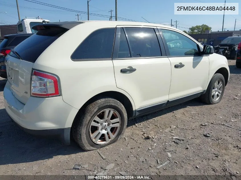 2008 Ford Edge Se VIN: 2FMDK46C48BA04448 Lot: 40279631