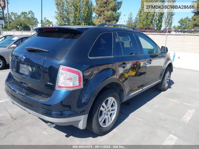 2008 Ford Edge Sel VIN: 2FMDK38C98BA28686 Lot: 40331679